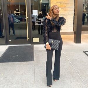 Fashion Nova Black lace top Jumpsuit|flirty lace| cocktail| evening| date night